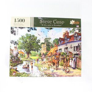 Steve Crisp A Village In Summer 1500 Pc Jigsaw Puzzle Papercity Puzzles 32"x24"